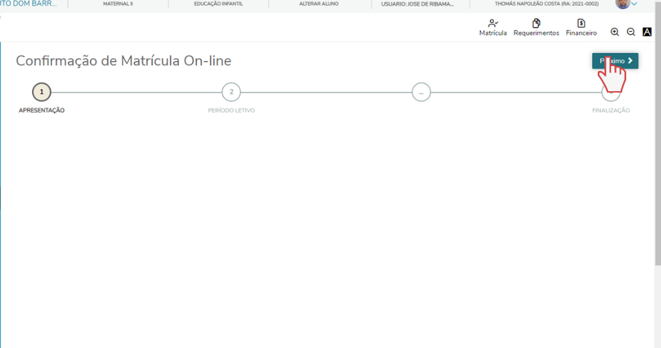 matriculas 2023 novatos infantil