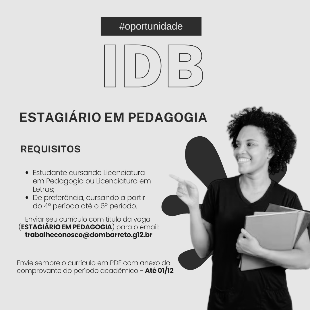 ESTAGIÁRIO EM PEDAGOGIA