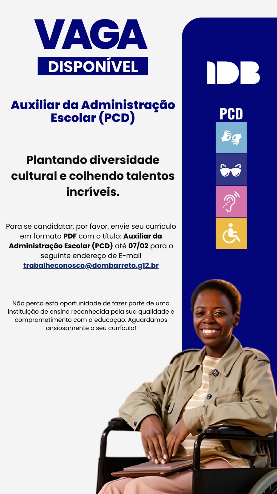 Auxiliar Administrativo Escolar (PCD)