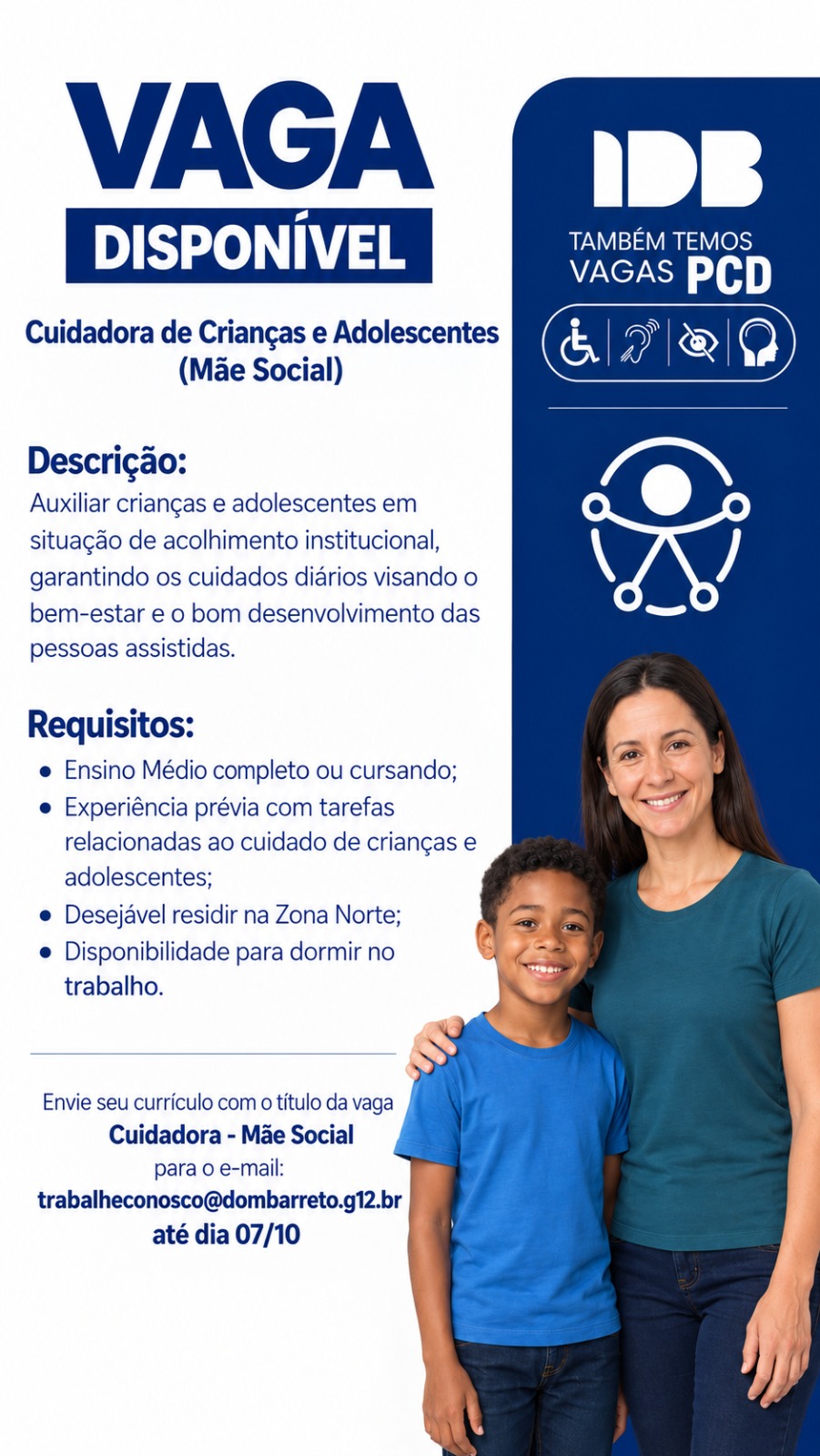 Cuidadora de Crianças e Adolescentes (Mãe Social)
