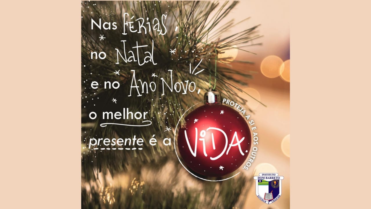 Nas férias, no natal e no ano novo, o melhor presente é a vida!